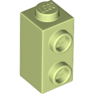 Lego kostka (kostička) 1x1x1 2/3 s nopy na jedné straně, žluto zelená (6216967)